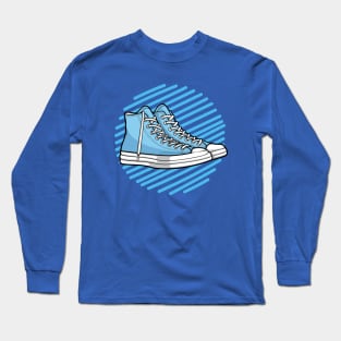 Bright Blue Skate Sneaker Long Sleeve T-Shirt